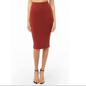 NWT-Rust ridged midi skirt